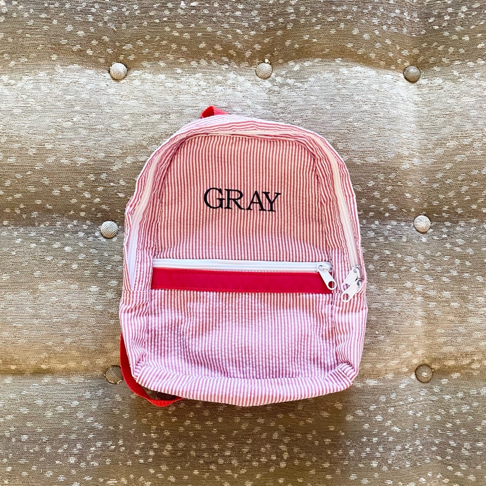 Seersucker Red Bookbag